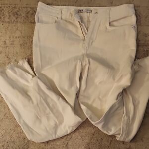 Zara Off-White Casual Trousers